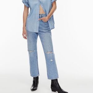 Aritzia Denim Forum The Joni High Rise Loose 26l Size 27 Straight Leg High Rise